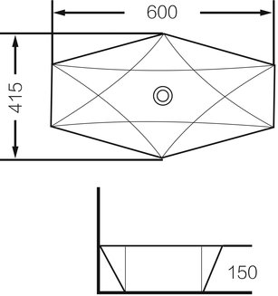 Раковина GR-3030 (640*415*130) БЕЛАЯ