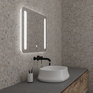 Зеркало LARA (800*800*45) LED с сенсорным выключателем и гравировкой