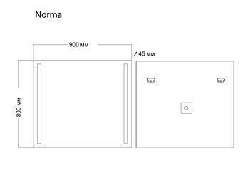 Зеркало NORMA (900*800*45) LED с механическим выключателем