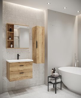 Шкаф-зеркало "ФОРТА-70 см" универсал. дуб галифакс