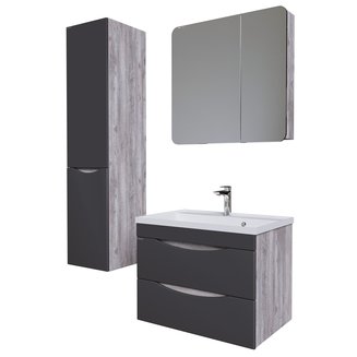 Тумба подвесная "ТАЛИС-80 см" с 2-я ящ.(ум.Classika-80) бетон пайн/серая