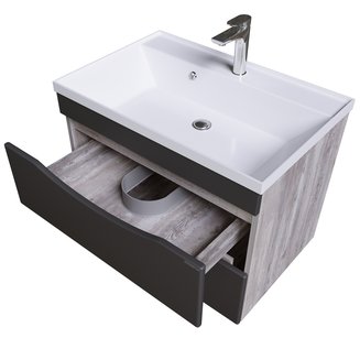 Тумба подвесная "ТАЛИС-80 см" с 2-я ящ.(ум.Classika-80) бетон пайн/серая