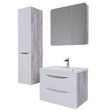 Шкаф-зеркало "ТАЛИС-70 см" Лев. бетон пайн