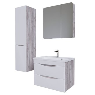 Шкаф-зеркало "ТАЛИС-70 см" Лев. бетон пайн