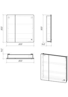 Шкаф-зеркало \"АДЕЛЬ-80 см\" Пр. с LED подсветкой