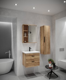 Тумба подвесная "ФОРТА-60 см" с 2-я ящ. дуб галифакс (ум.Фостер-60)