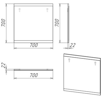 Зеркало "СМАРТ-70 см" графит