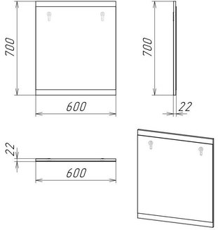 Зеркало "СМАРТ-60 см" графит