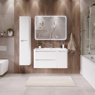 Тумба подвесная \"АДЕЛЬ-90 см\" с 2-я ящ. белая (ум. Aдель-90)