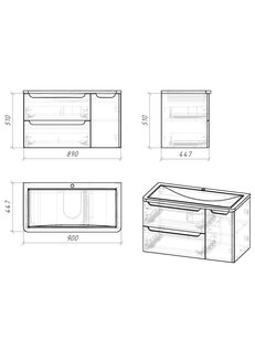 Тумба подвесная \"АДЕЛЬ-90 см\" с 2-я ящ. белая (ум. Aдель-90)
