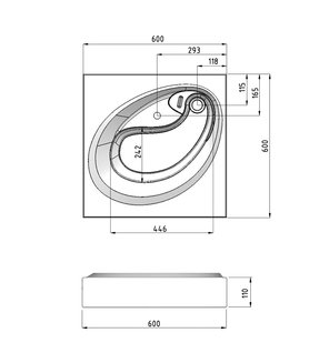 Раковина "ALVARO" 60 см на стиральную машину