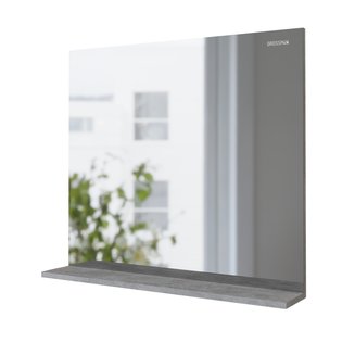 Зеркало \"ЭДВАНС-80 см\" с полкой цемент светлый