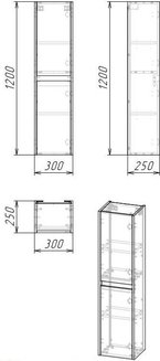 Пенал подвесной \"СМАРТ-30 см\" универсал. веллингтон/графит