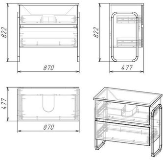 Тумба напольная "СОЛИС-85 см" с 2-я ящ. дуб сонома/белая (ум. Оскар-85)