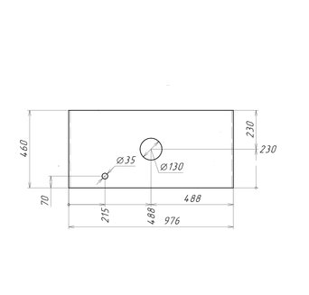 Столешница МДФ \"ФЛАЙ-100 см\" серая