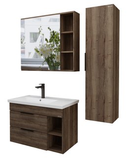 Тумба подвесная "ФОРТА-80 см" с 2-я ящ. темный дуб (ум.Фостер-80 Пр.)