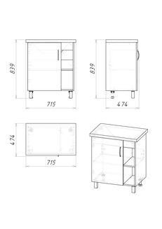 Тумба напольная "ФЛАЙ-70 см" дуб сонома/белая (ум.Фостер-70)