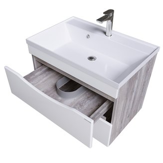 Тумба подвесная "ТАЛИС-70 см" с 2-я ящ.(ум.Classika-70) бетон пайн/белый глянец