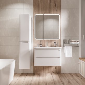 Тумба подвесная "АДЕЛЬ-80 см" с 2-я ящ. белая (ум. Aдель-80)