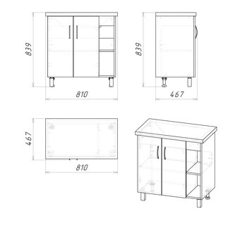 Тумба напольная "ФЛАЙ-60 см" дуб сонома/белая (ум.Фостер-60)