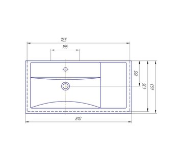 Раковина \"ФОСТЕР 80 см\" крыло справа
