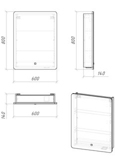 Шкаф-зеркало "АДЕЛЬ-60 см" Пр. с LED подсветкой