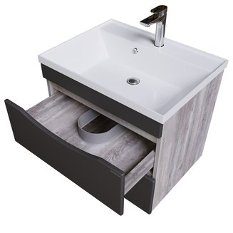 Тумба подвесная "ТАЛИС-60 см" с 2-я ящ.(ум.Classika-60) бетон пайн/серая