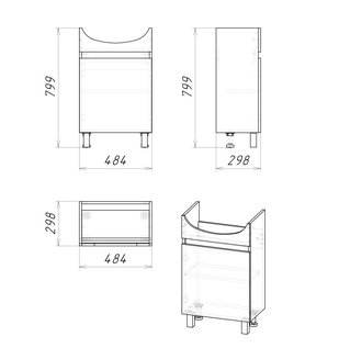 Тумба напольная \"ПОЛО 50 см\" разборная (ум.Уют-50)