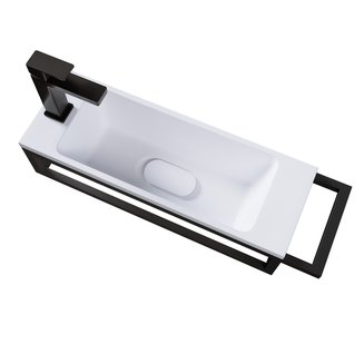 Консоль подвесная \"МЕТРИС-50 см\" черная с прав. полотенцедержателем (ум. Модуль-50)