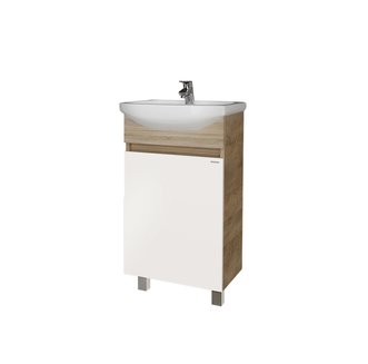 Тумба напольная \"ПОЛО-45 см\" дуб сонома/белая (ум.Уют-45)