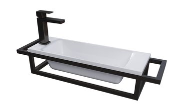 Консоль подвесная "МЕТРИС-50 см" черная с прав. и лев. полотенцедержателем (ум. Модуль-50)