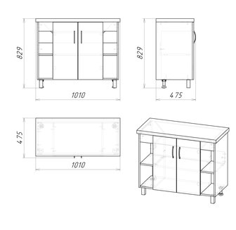 Тумба напольная "ФЛАЙ-100 см" дуб сонома/серая (ум.Фостер-100)