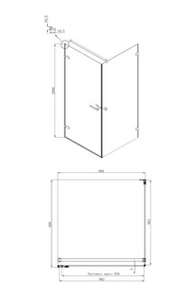 Душевое ограждение Ambassador Abner 10011101L (900x900x2000)