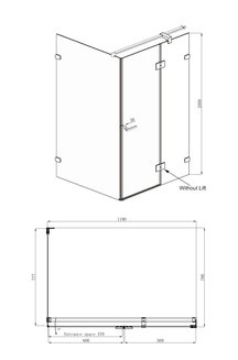 Душевое ограждение Ambassador Abner 10011103R (1200x800x2000)