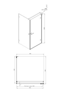 Душевое ограждение Ambassador Abner 10011101R (900x900x2000)