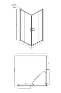 Душевое ограждение Ambassador Kingston 14011102 (900x900x2000)