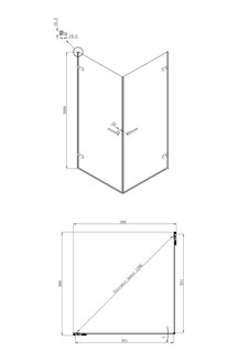 Душевое ограждение Ambassador Abner 10011106 (1000x1000x2000)