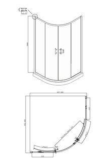 Душевое ограждение Ambassador Kingston 14011104 (900x900x2000)