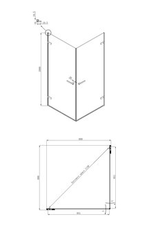 Душевое ограждение Ambassador Abner 10011105 (900x900x2000)