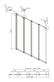Шторка для ванны Ambassador Bath Screens 16041110L (900x1400)