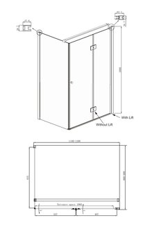 Душевое ограждение Ambassador Diamond 12011108R (1200x900x2000)