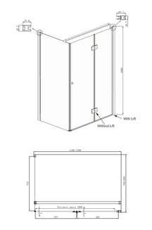 Душевое ограждение Ambassador Diamond 12011107R (1200x800x2000)