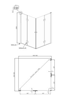 Душевое ограждение Ambassador Diamond 12011109 (900x900x2000)