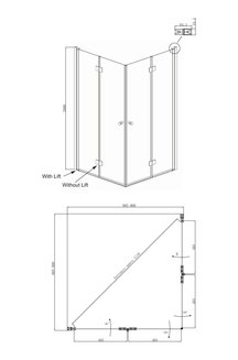 Душевое ограждение Ambassador Nord 13011108 (900x900x2000)
