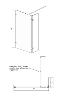Душевое перегородка Ambassador Walk-in 15031106 (1000x2000)