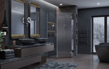 Душевое ограждение Ambassador Diamond 12011111R (900x900x2000)