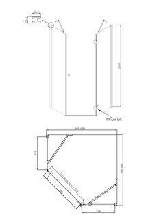 Душевое ограждение Ambassador Diamond 12011111R (900x900x2000)