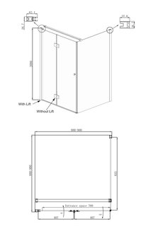 Душевое ограждение Ambassador Diamond 12011105L (900x900x2000)