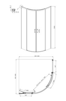 Душевое ограждение Ambassador Queen 11011101 (900x900x2000)