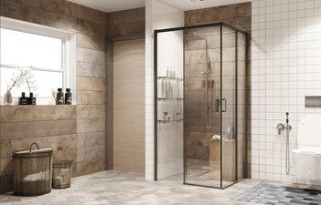 Душевое ограждение Ambassador Queen 11011204Black (1000x1000x2000)